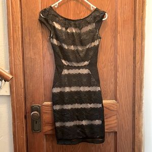 Black Lace overlay low back dress